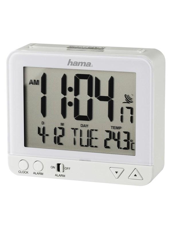 &apos;rc 550&apos; Radio Controlled Alarm Clock With Night Light Function White fra Hama